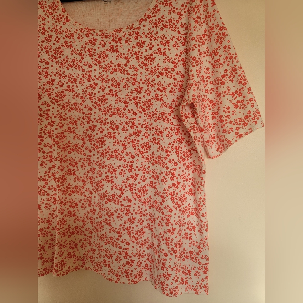 Time and Tru Top XXXL Floral vibrant 58%cotton Minimalisf Classic - Picture 3 of 6